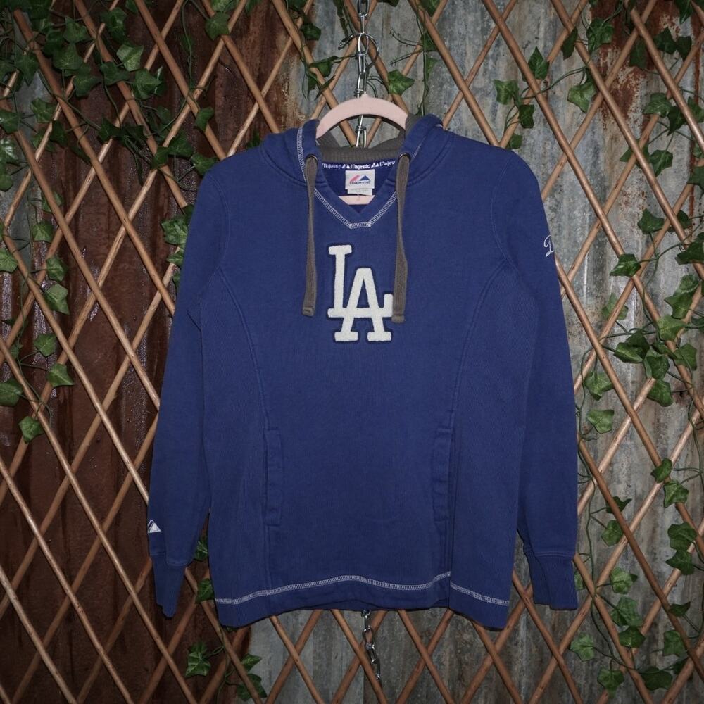 S - Vintage Y2K Majestic Hoodies los angeles dodgers reverse